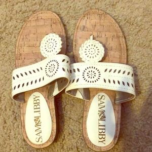 white sam & libby flip flops